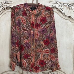 Johnny Was Multicolor Paisley Blouse
